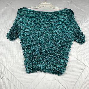 Pineapple Apparel Womens Crinkle Top Green One SIZE FITS ALL STRETCHES - Picture 1 of 7