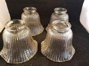 vintage clear knob design glass globes set of 4 - Picture 1 of 5