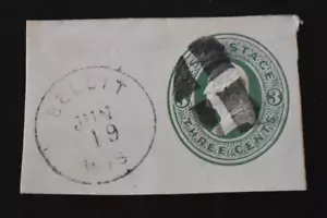 1870 - U.S. Envelope Cut Sc# U84 3 Cent Washington - Used - Picture 1 of 2