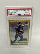 2019 Panini Donruss Optic A.J. Brown GOLD Prizm /10 #164 - PSA 10 (Pop 2)
