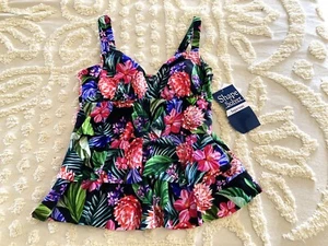 Shape Solver Cabana 3 Tier Tankini Top - Floral - Size 8 NWT - Picture 1 of 9