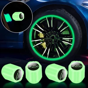 4X Fluorescent Car Tire Valve Cap Auto Tire Valve Stem Caps Night Luminous Green - Picture 1 of 13