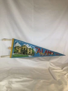 Vintage The Alamo San Antonio Texas travel souvenir felt flag banner pennant 26" - Picture 1 of 9
