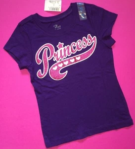 *NEW! "Princess" Girls Graphic Shirt 4 5-6 7-8 10-12 14 Purple Pink Gift! SS - Picture 1 of 2