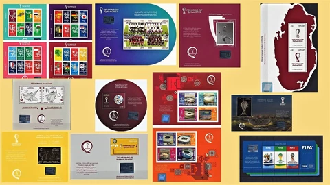 Complete Set of 11 Qatar Stamps Sheets - 2022 FIFA World Cup Soccer Football Cover