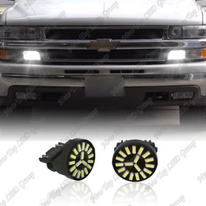 2x White 3157 LED Bulbs 4014 SMD For Chevrolet Driving Daytime Running Light DRL - Picture 1 of 12