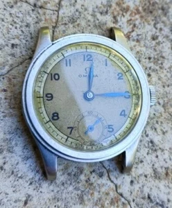 Omega Military wristwatch steel case load manual original dial - Picture 1 of 5