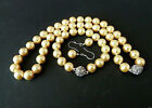 Fashion 12mm yellow South Sea shell pearl fashion necklace bracelet earring set