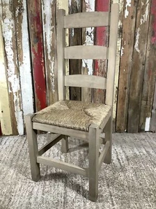 Solid Stained Beech Shaker Style Back Kitchen Dining Room Chair Sea Grass Seat - Picture 1 of 12