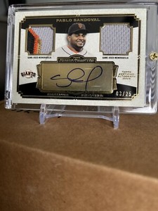 2013 TOPPS MUSEUM COLLECTION DUAL RELIC PATCH AUTO PABLO SANDOVAL /25