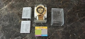 Swatch Irony The Chrono 007 James Bond OddJob Golden Collectible Watch Limited - Picture 1 of 24