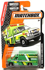 Matchbox 2015 MBX Heroic Rescue Ford E-350 Ambulance 74/125 Green IN PROTECTOR