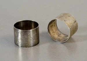 2 anillos de servilleta raros soporte de servilletas plateado con monograma alrededor de 1900 RARO - Imagen 1 de 7