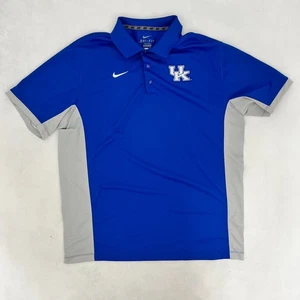 Nike Dri-Fit Herren Gr. XL Poloshirt blau weiß NCAA Kentucky Wildcats Basketball - Bild 1 von 7