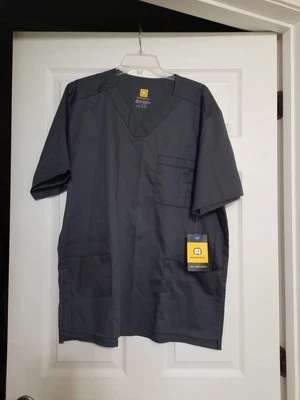 Wonderwink New Men's Large Gray Classic Fit Shortsleeve Scrub Top - Image 1 of 3