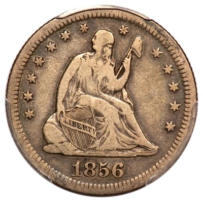 1856-S 25C Liberty Seated Quarter PCGS VF20 - Image 1 of 3