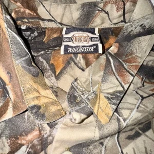 Supreme by Winchester Camo Button Up Short Sleeve Shirt Hunting LRG Y2K - Picture 1 of 6