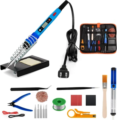 Soldering Iron Kit, 80W 110V LCD Digital Soldering Welding Iron Kit with Cerami - Image 1 of 4