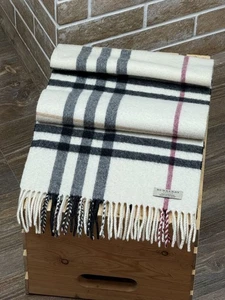Burberry Nova Check 100% Cashmere Beige Scarf Size 130 cms - Picture 1 of 12