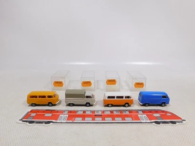 Brekina 1:87 H0 4X Modello VW T2 Bulli 3290 3300 3305 3350 SG/Mint+Box #EI50-0,5 - Immagine 1 di 4