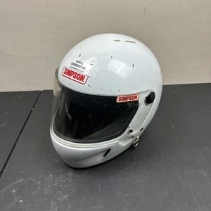 Simpson Voyager Autograph Full Face Cloth Liner White Display Helmet Size 7 3/8 - Picture 1 of 10