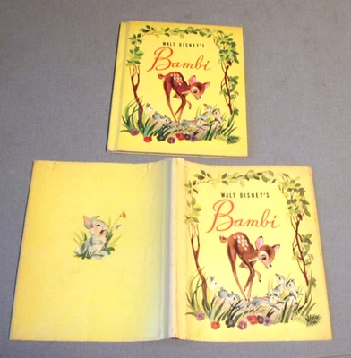 1942- WALT DISNEY' BAMBI-CHILDRENS BOOK- W-ORG DUSTCOVER-GROSSET & DUNLAP Foto 1 de 4