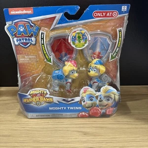 Paw Patrol Mighty Twins Tuck & Ella Super Paws Welpe & Abzeichen Spielzeug BESCHREIBUNG LESEN - Bild 1 von 8