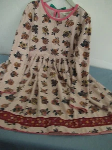 P) Size 8 Matilda jane Multicolored Floral on Beige Long Sleeve Dress - Picture 1 of 8