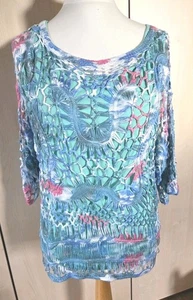♥ Schöner Lochstrick Pullover + Untershirt♥ Gr3L (44) ♥ BIBA♥ Türkis/Blau♥ NEU!  - Bild 1 von 7