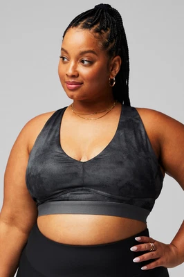 Fabletics Women's XXL/1X All Day Every Day Low Impact Bra Onyx Smudge - Image 1 of 4