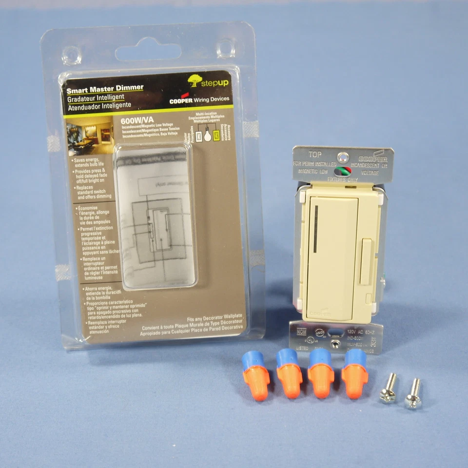 Cooper Wire Device 600 W/120 Volt Smart Master Dimmer With Preset Light Almond