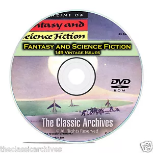 Fantasy & Science Fiction, 149 Vintage Pulp Magazine, Golden Age SCI FI DVD C65 - Picture 1 of 6