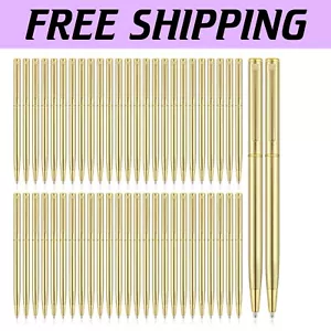 Smooth Writing Gold Retractable Ballpoint Pens - 1mm Medium Point, 100 Count - Picture 1 of 8