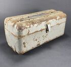 Vintage Silver Gray Poloron Metal Tackle Box Tacklebox or Tool Box Toolbox