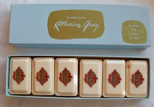 KATHERINE GRAY CHRISTMAS BELL HAND SOAPS FRENCH MILLED IN BOX 4 NEW 2 USED - Picture 1 of 5