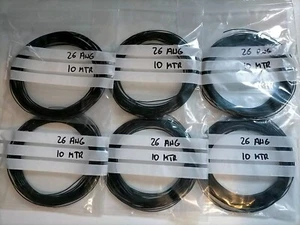 10m Draht Anschlussdraht Teflonlitze versilbert 26 AWG SCHWARZ PTFE 600V - Bild 1 von 3