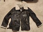 Wilson Leather Mens Bomber Jacket Genuine Leather Detachable Hood Size XL