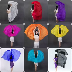 SolidColor Damen 100 % Seide Schal Schal Bauchtanz Winktuch Schleier Tanzschal - Bild 1 von 21