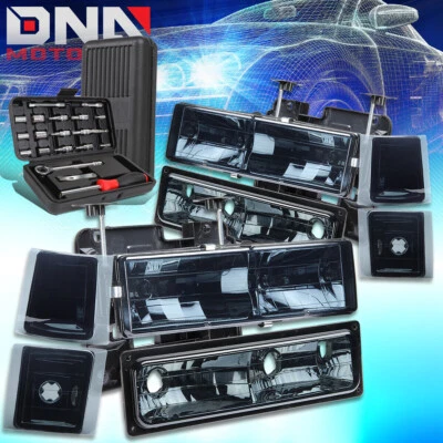 PARA CAMIONETA CHEVY C10 C/K 1994-1999 CARCASA AHUMADA FARO ESQUINERO TRANSPARENTE + HERRAMIENTAS Foto 1 de 4