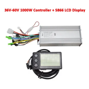 36V-60V 1000W Electric Bike Brushless Controller + S866 LCD Display Panel - Picture 1 of 10