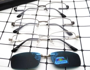 Gafas de sol con clip imán polarizado media montura para hombres monturas para conducir 2 en 1  - Imagen 1 de 8
