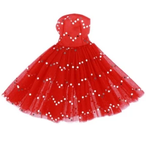 Abendkleid Ärmellos Puppenkleid Party Kleidung Für 40-50cm Mädchenpuppen Rot-neu - Bild 1 von 2