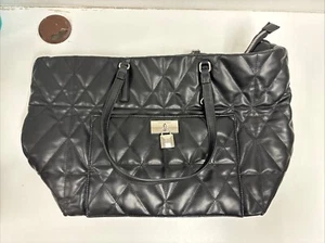 Steve Madden Large Black Quilted Purse Bag - Picture 1 of 13
