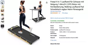 Laufband für Zuhause mit Neigung - Bewegen im Home Office: 1 - 6 km/h, 2.5PS - Bild 1 von 10