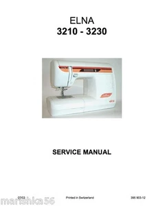 On CD * Elna 3210 Jeans & 3230  Service / REPAIR MANUAL & PARTS SCHEMATICS BOOKS - Picture 1 of 4