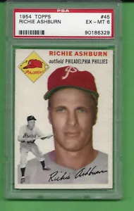 1954 Topps Richie Ashburn # 45 Graded PSA 6  - Picture 1 of 2