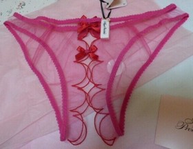 Agent Provocateur crotchless briefs L sheer ouvert panty NEW transparent ladies