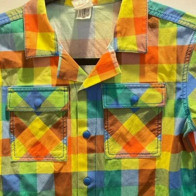 Boy's Hanna Andersson Colorful Plaid Button Up Shirt Size 8 (130) Summer  Artsy - Image 1 of 4
