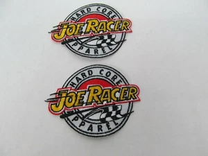 2 Joe Racer Hard Core Apparel Checkered Flag Racing Shoulder Iron On Patch - Picture 1 of 2