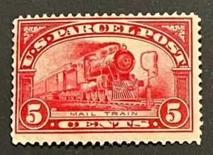 Travelstamps: 1912-13 US Stamp Scott # Q5 PARCEL POST MAIL TRAIN Disturbed OG - Picture 1 of 6